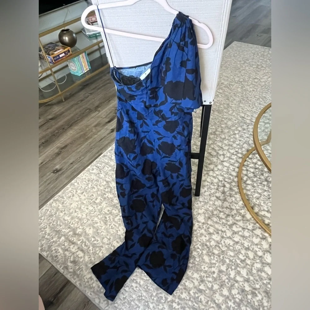 NWOT Kate Spade Rose Linen Floral Jumpsuit Romper Wide Leg x Target with Bow, 8